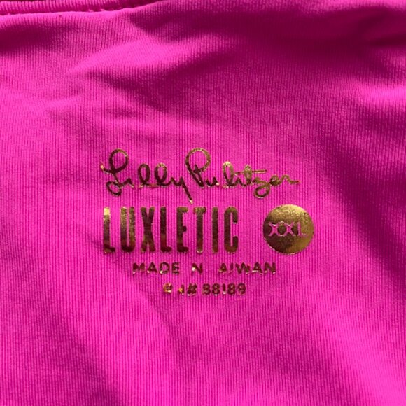 Lilly Pulitzer | Luxletic Cropped Leggings | Blue/Pink Print | Size XXL - Picture 3 of 4